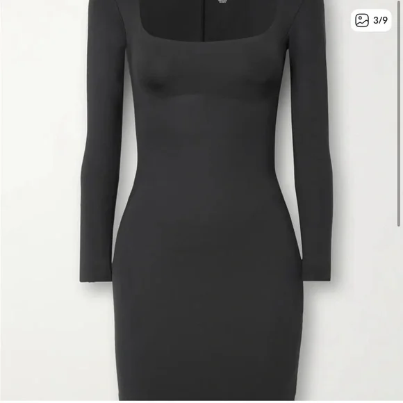 NWT SKIMS Body Long Sleeve Mini Dress Size Large Built-in Shapewear - Picture 6 of 7